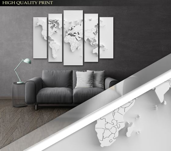 Модульна картина Карта світу Art-352_5 ( 80х118см ) Київ