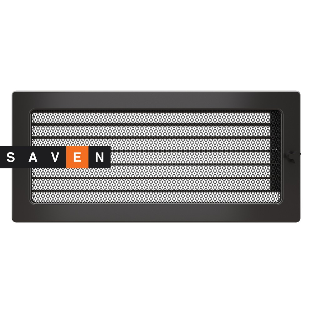 Вентиляційна решітка для каміна SAVEN 17х37 графітова з жалюзі Львів - фото 1