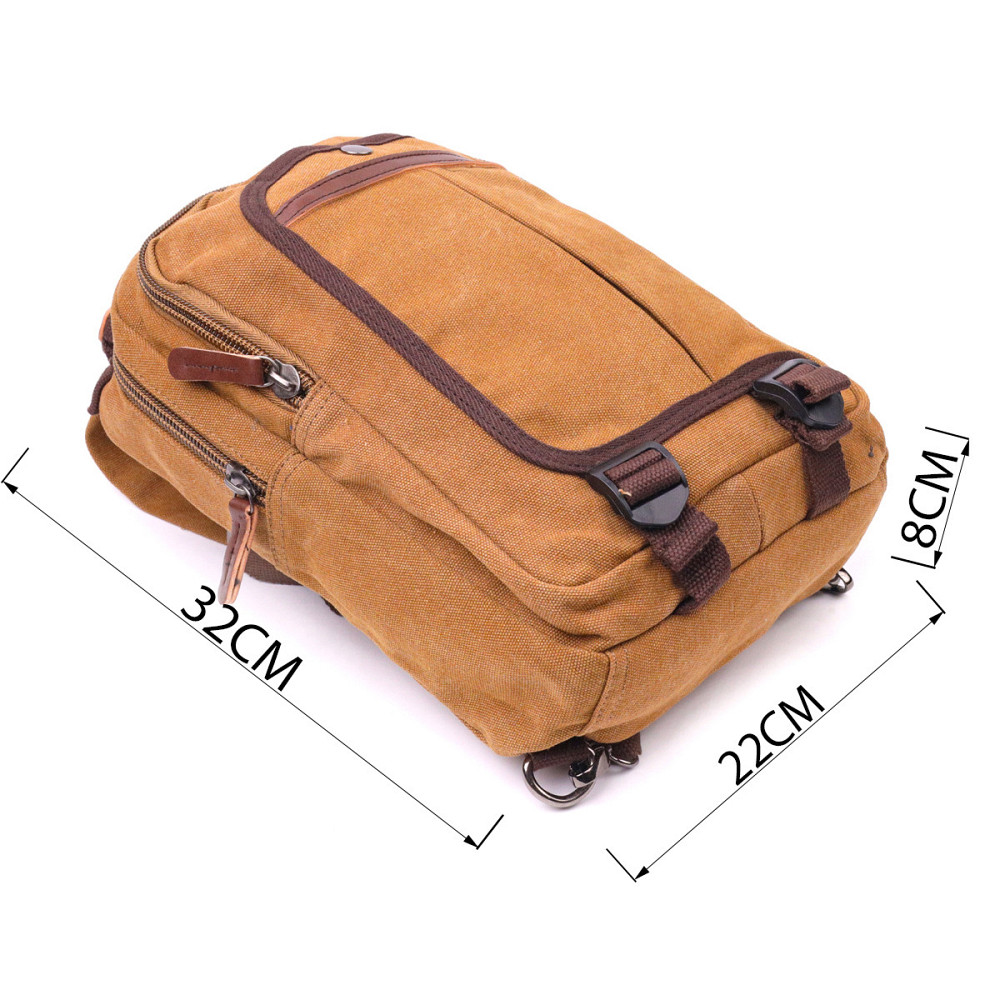 Зручний рюкзак з текстилю 21257 Vintage Коричневий Київ - фото 9