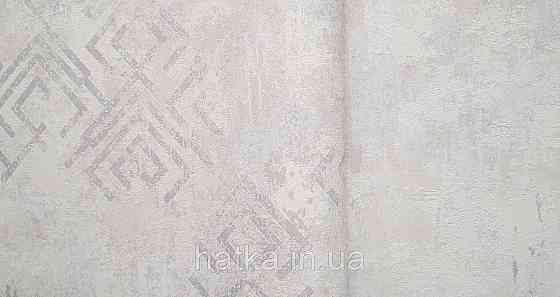Шпалери вінілові на флізеліні Marburg Memoria 1.06х10 під старовину геометрія фігури на штукатурці срібло на беж Київ