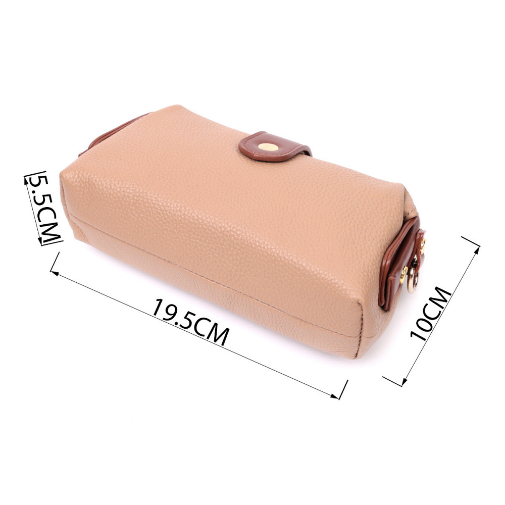 Стильный клатч с интересной защелкой из натуральной кожи Vintage 22423 Бежевый Киев - изображение 4