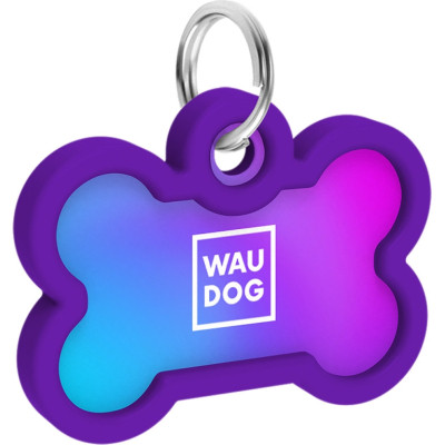 Адресник для животных WAUDOG Smart ID с QR паспортом "Градиент фиолетовый", кость 40х28 мм (231-4034) Винница - изображение 4