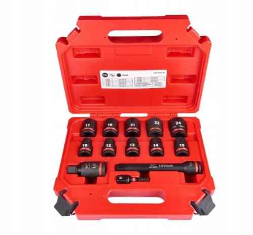Набір головок ShW 1/2 -10, 12, 13, 14, 15, 17, 19, 21, 22 и 24 мм - 13 шт. MILWAUKEE, пластиковий кейс Одесса