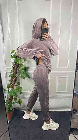 Жіночий велюровий костюм із капюшоном Капучіно S Харків