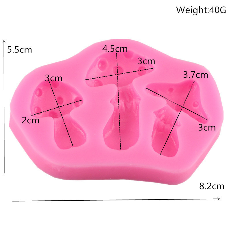 Молд кондитерский Грибы 55 на 82 мм розовый Киев - изображение 2