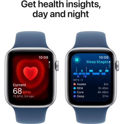 Смарт-годинник Apple Watch SE 2024 GPS 44mm Silver Aluminium Case with Denim Sport Band - M/L (MXER3QH/A) Вінниця - фото 5