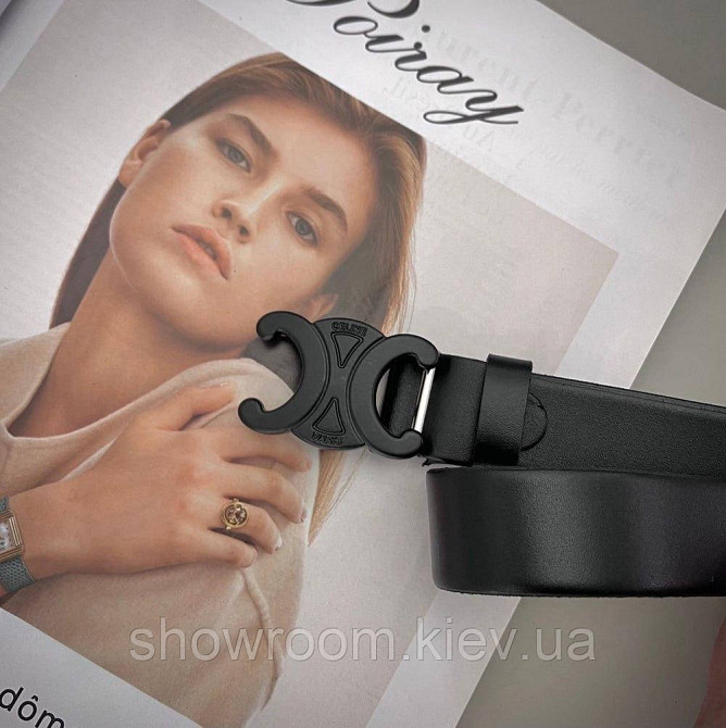 Кожаный женский брендовый ремень black (3 cм) Киев - изображение 2
