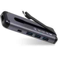 Концентратор Vinga USB-C 3.1 to HDMI+3xUSB3.0+PD100W+USB-C foldable cable (VHYC6FC) Киев