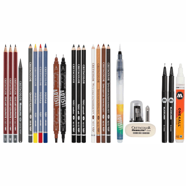 Набір художніх матеріалів URBAN SKETCHING 24шт металева коробка Cretacolor Київ - фото 2