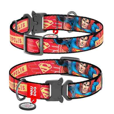 Ошейник для животных WAUDOG Nylon с QR-паспортом "Супергерой" металлическая пряжка-фастекс XL (0026-2010) Винница