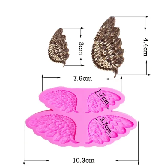 Молд силиконовый Крылья Ангела 103 на 76 мм розовый Киев