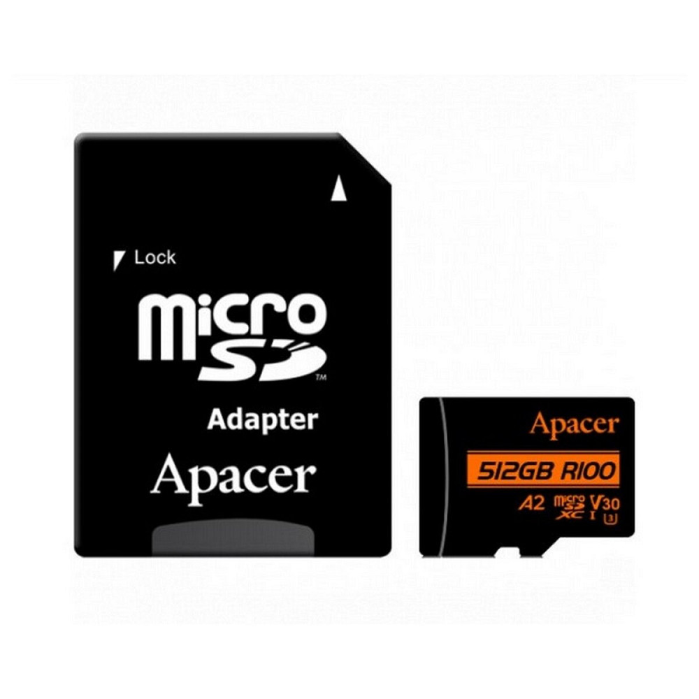 microSDXC (UHS-1 U3) Apacer A2 512Gb class 10 V30 (R100MB/s, W80MB/s) (adapter SD) Київ - фото 1