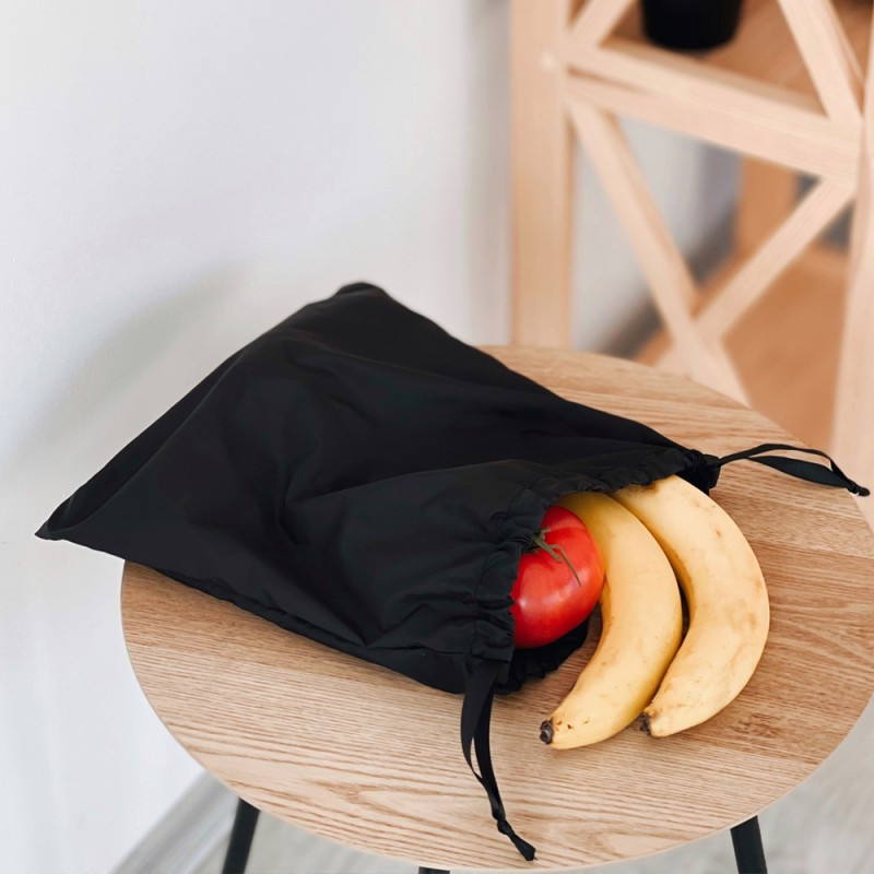 Багаторазовий мішечок для продуктів з нейлону M 30х30см (Чорний) Суми - фото 1