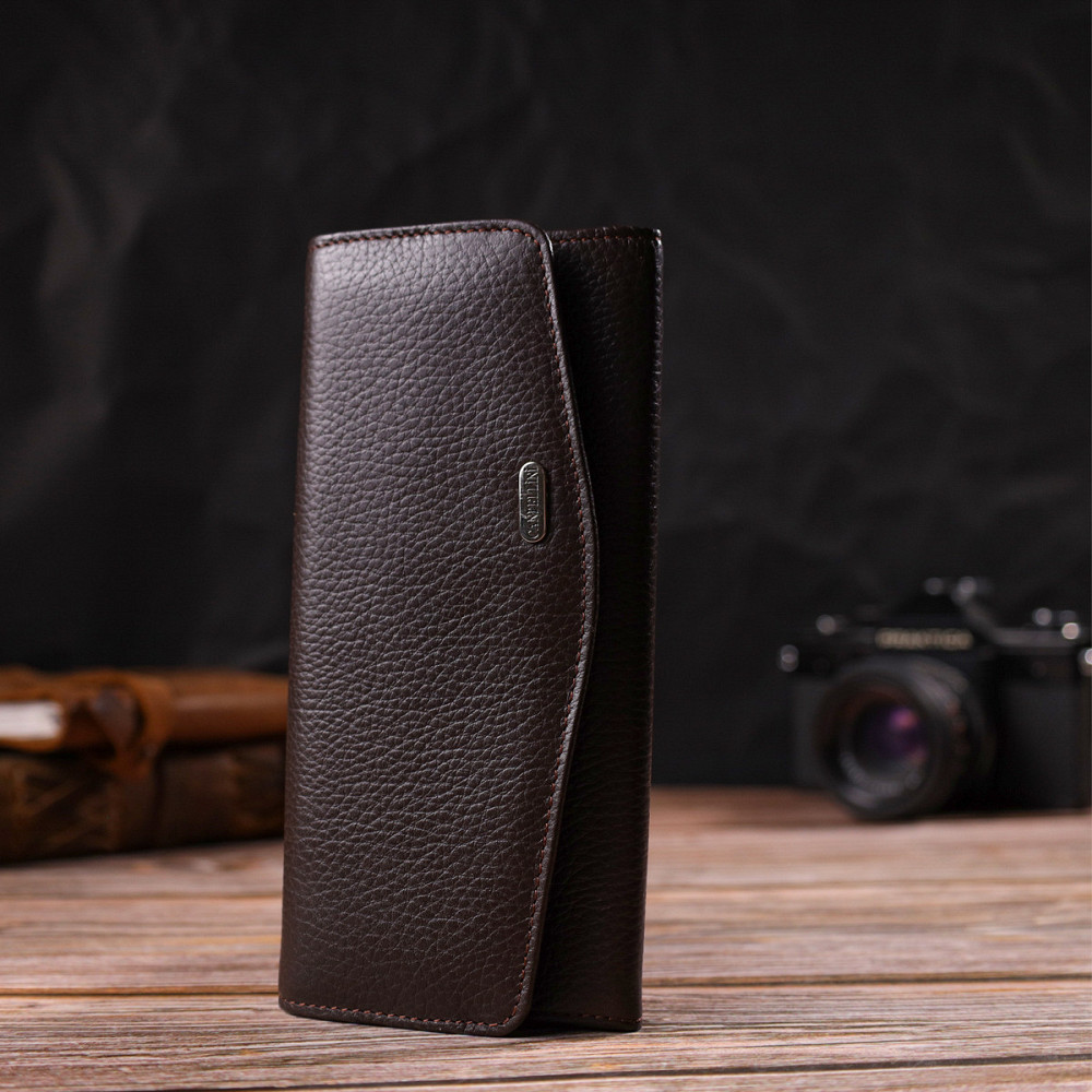 Женский кошелек с удобным функционалом кожаный CANPELLINI 21723 Коричневый Киев - изображение 3