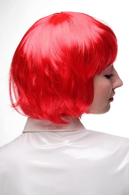 Перука жіноча яскраво-червона коротка боб каре, синтетичне волосся для карнавалу, Хелловіну, вечірок зміна образу Київ - фото 4