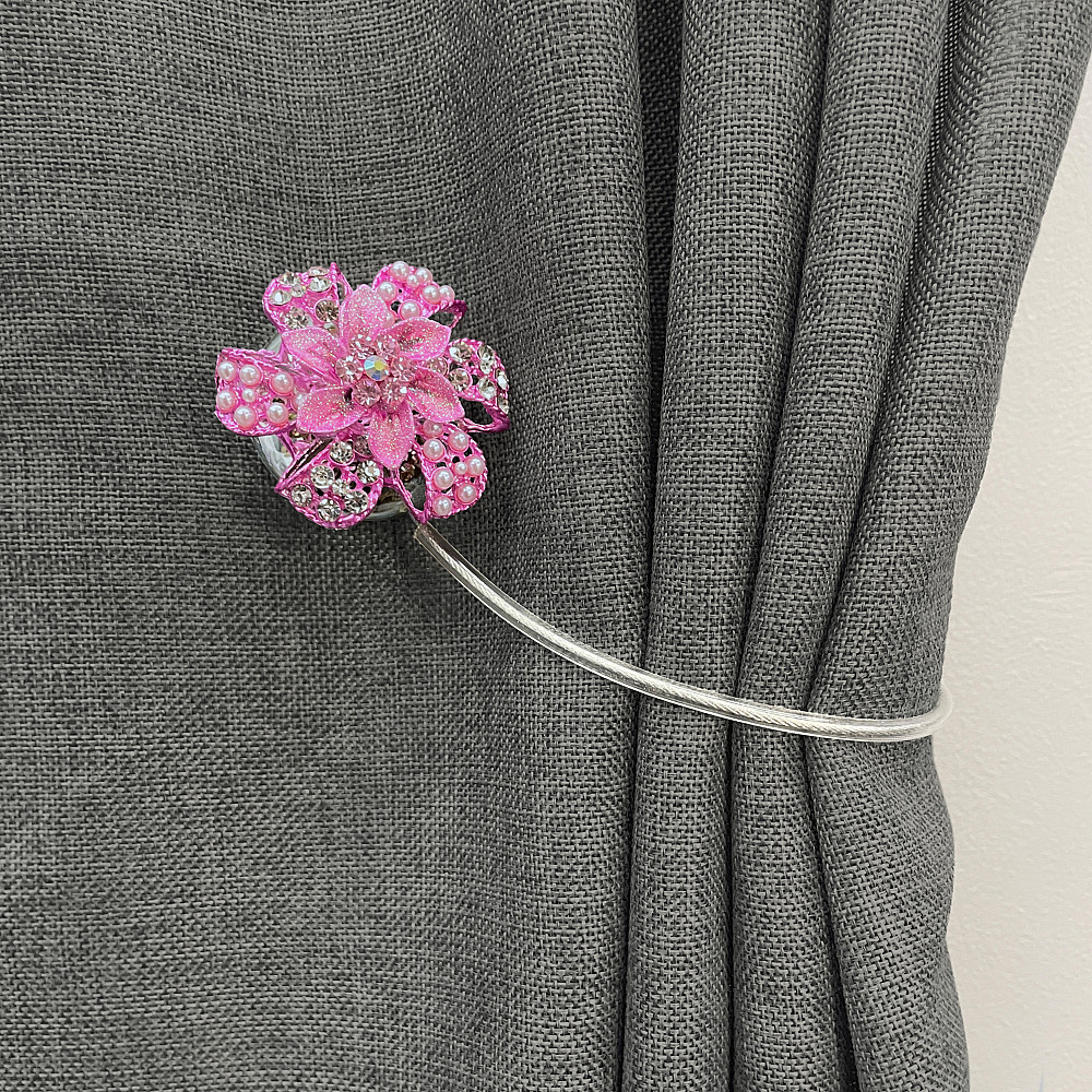 Магніти для штор та гардин "Flowers" набір 2 шт Рожевий (81-230) Київ - фото 4