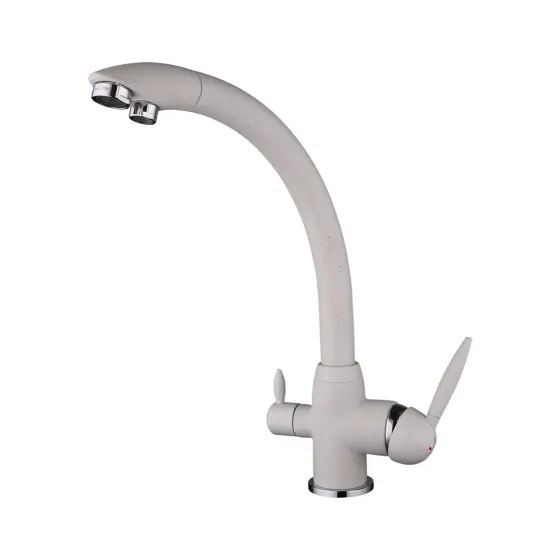 Змішувач для кухні з підключенням до фільтру Frap F4399-8, білий Київ