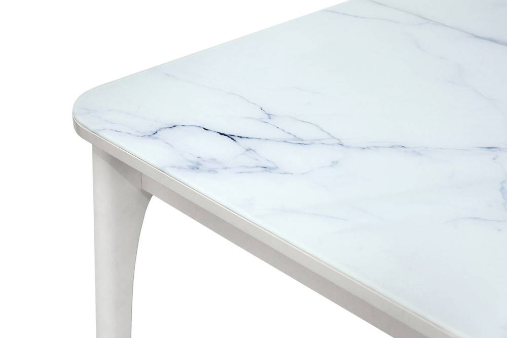 Стіл Фієста (110+35)*70, білий/мрамор білий Київ - фото 8