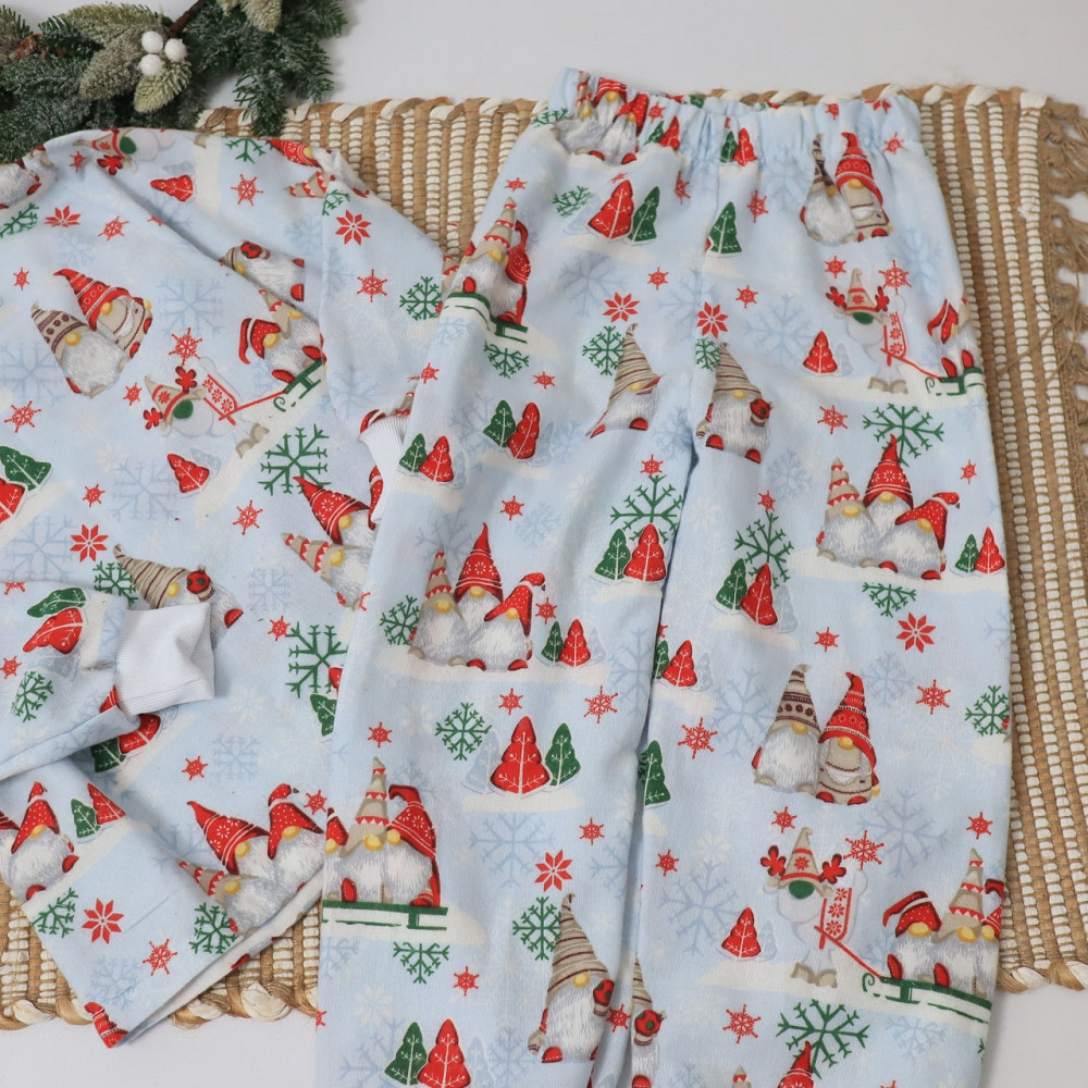 Хлопковая новогодняя детская пижама с гномами (свитшот + штаны) Каменец-Подольский - изображение 5