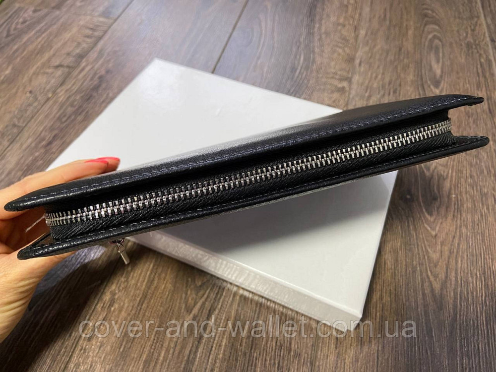 Великий чоловічий клатч на блискавці з ручкою з натуральної шкіри MD Leather 7m-179 Київ - фото 7