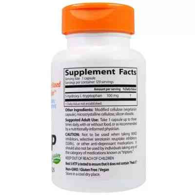 Амінокислота Doctor&apos;s Best 5-HTP (гідроксітріптофана) 100мг, 180 капсул (DRB-00312) Вінниця