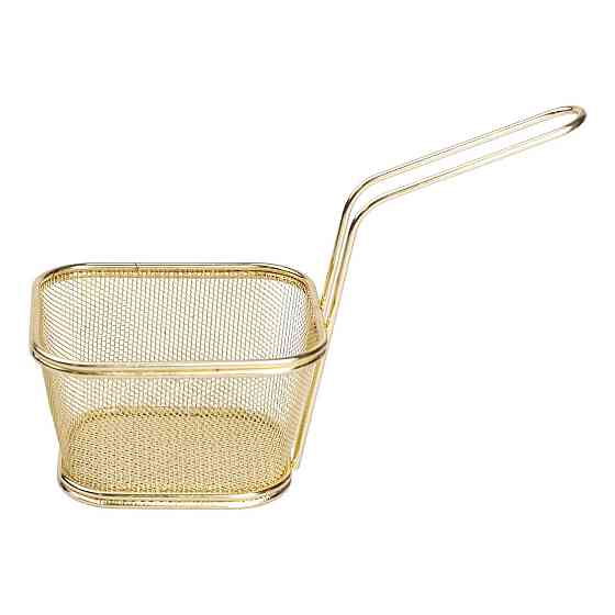 Корзина сервировочная для картофеля фри и снеков 13×11×7 см Золотая HP-19-4-L-G Киев