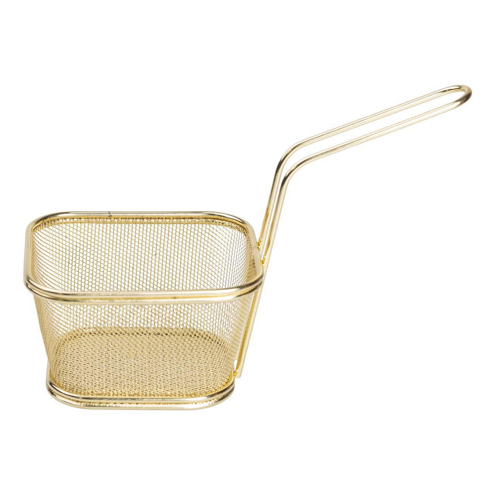 Корзина сервировочная для картофеля фри и снеков 13×11×7 см Золотая HP-19-4-L-G Киев - изображение 3