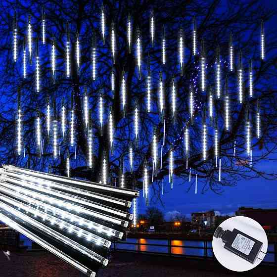 Уличная LED-гирлянда «Метеоритный дождь» Brighttown (8 трубок по 30 см), 192 светодиода, Влагозащита IP44 (Белый свет) Киев