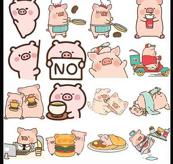 Набор милых наклеек с поросятами, 40 шт Киев