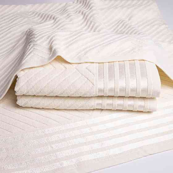 Набор махровых полотенец SOFT 3шт GM Textile 40х70см, 50х90см, 70х140см 500г/м2 (Ванильный) Сумы