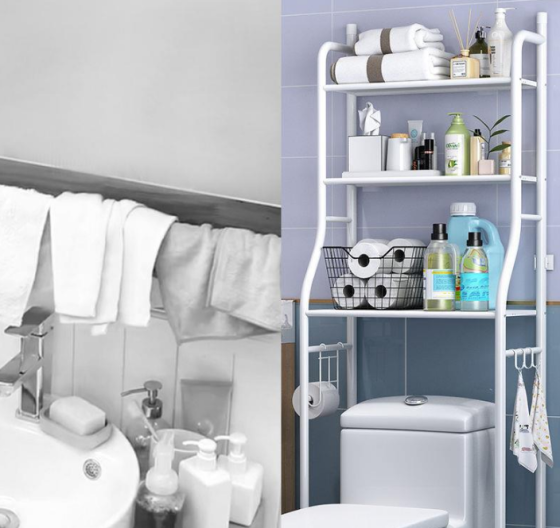 Полиця для ванної кімнати над туалетом чи біде, складна, біла полиця 47х160х25 см Кам'янець-Подільський