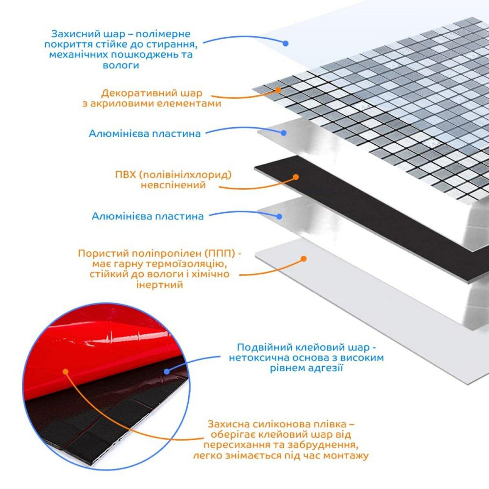 Алюмінієва мозаїка зі стразами, самоклеюча, срібна Київ - фото 2