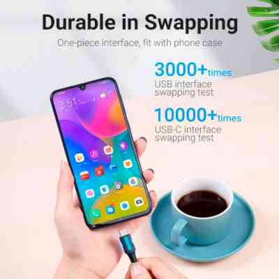 Кабель USB 2.0 AM-Type-C M, 0.5 м, 100W PVC чорний Vention Вінниця