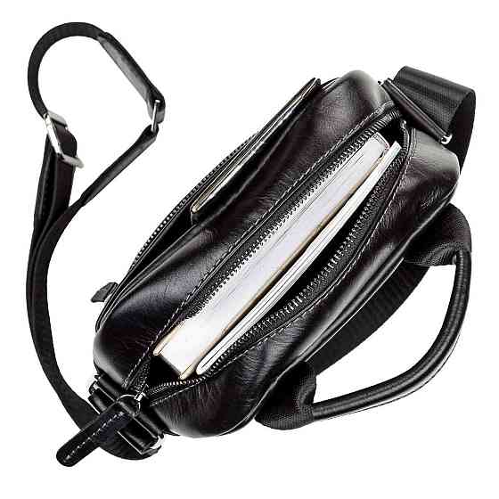 Сумка чоловіча шкіряна Чорна (SHVIGEL) Київ