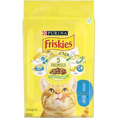 Сухой корм для кошек Purina Friskies со вкусом лосося и овощей 10 кг (5997204515469) Винница