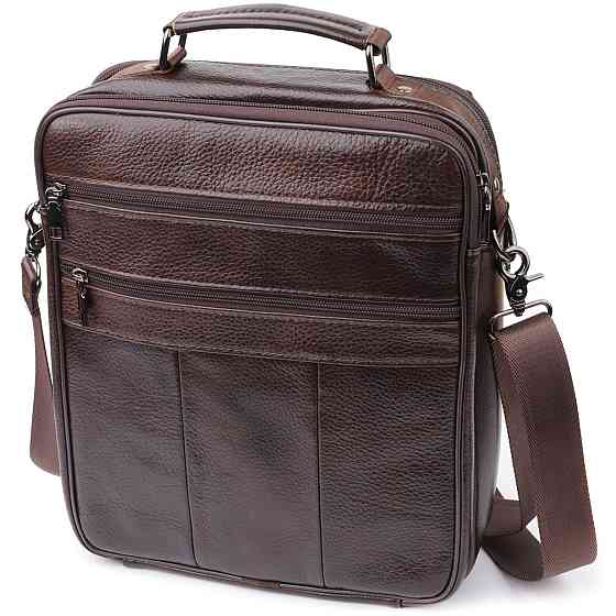 Деловая мужская сумка из натуральной кожи Коричневый (Vintage) Киев