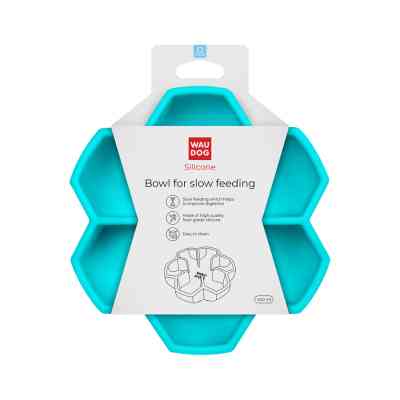 Универсальная посуда для животных WAUDOG Silicone миска для медленного питания 450 мл голубая (23532) Винница
