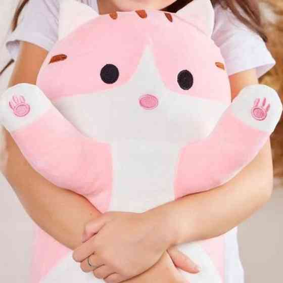 Іграшка подушка Кіт Батон, 90 см, EL-2117-7, Рожевий / М'яка іграшка обіймашка / Дитяча іграшка Котик Київ