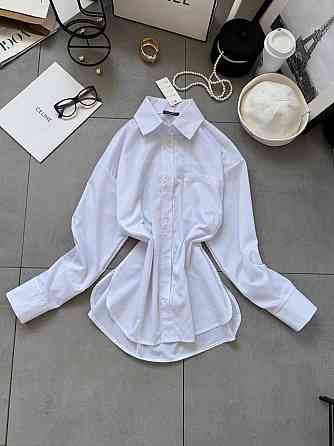 Жіноча базова сорочка на ґудзиках із бавовни Білий, 42/44 Одеса