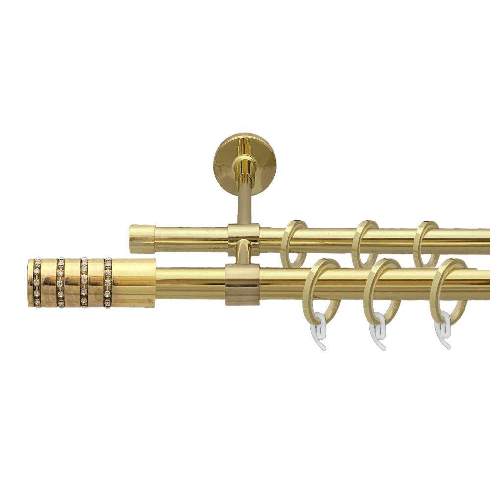 Карниз Orvit Барамелла металевий дворядний закритий гладка труба кільце фасонне металеве  Золото 19\16 мм 200 см (00-00009307) Львів - фото 1