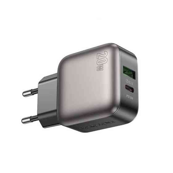 Мережевий зарядний пристрій з кабелем BOROFONE BAS54A Absolute PD20W+QC3.0 charger set (C to iP) (EU) Black Одеса