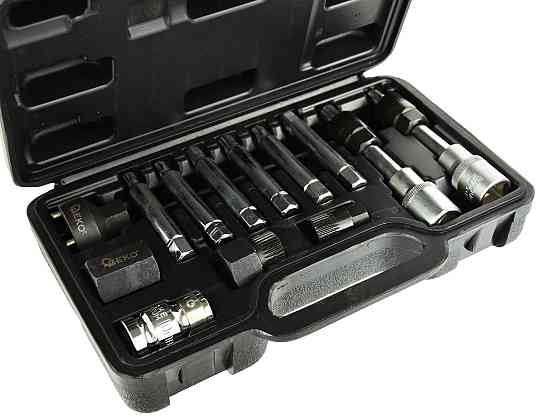 Набір ключів "GeKo" для генератора змінного струму [к-т 13шт] з хром-ванадієвої легованої сталі [Cr-V] Стрий