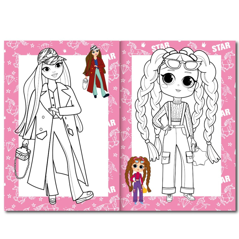 Книжка розмальовка "Для дівчаток" РМ-48-37 с цветными подсказками Вінниця - фото 2