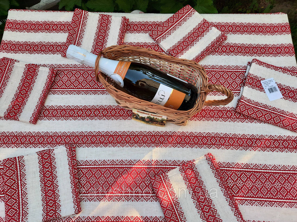 Скатертина шикарна на стіл у червоному кольорі 120*140 Київ - фото 8