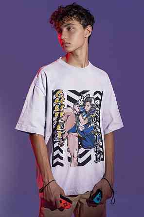 Футболка для мальчика аниме Кхун Ли Стреет Фигхтер оверсайз (рост от 165 до 180 ) Черний AnimeJ0935m Днепр