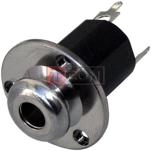 Гніздо 6,3 мм стерео, з флянцем, монтажне, мідь Полтава - фото 1