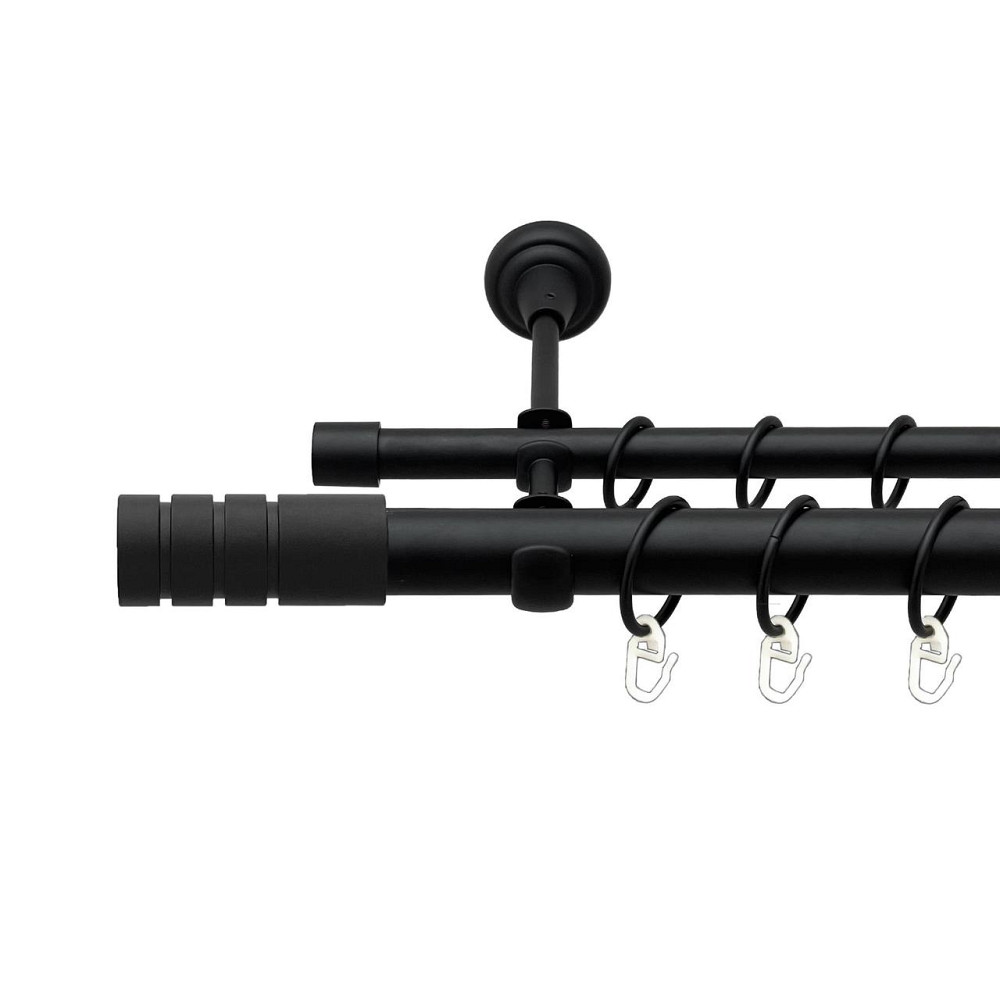 Карниз Orvit Модуло металевий дворядний відкритий гладка труба кільце металеве Чорний Оксамит 25\16 мм 240 см Львов - изображение 1