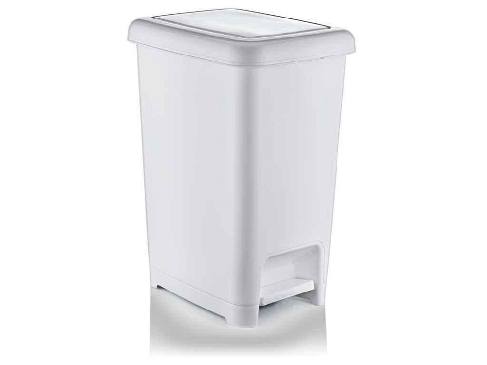 Мусорник Slim прямоугольный с педалью (22,5x30,5x39,3СМ) 15Л (белый) ТМ DUNYA Киев - изображение 1