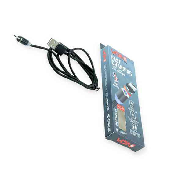 Кабель для заряджання магнітний USB - Micro USB, 1м, 2.4А чорний (тільки заряджання) Мукачево