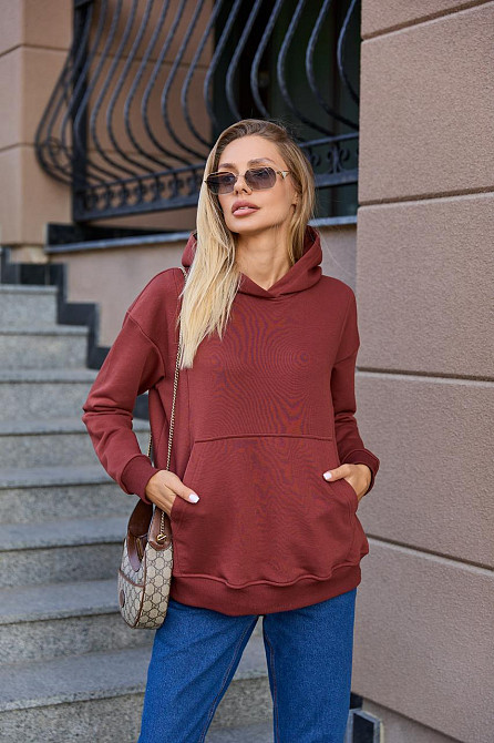 Худи для беременных, кормящих свитшот для будущих мам тринитка без начеса Chelm XXL-3XL (50-52) Lullababe шоколад Кривой Рог - изображение 5